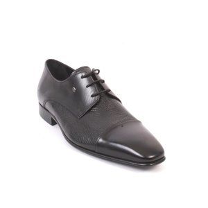 ROBERTO SERPENTINI 28402 Black Leather Lace-Up Classic Shoes